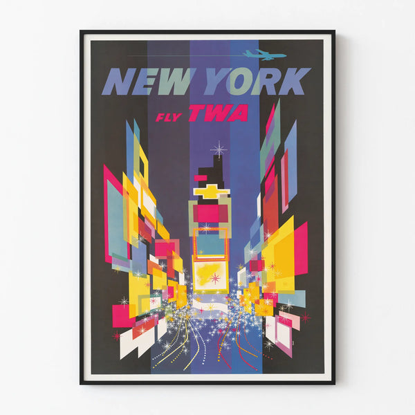 Vintage New York Fly TWA Poster - Retro Wall Decoration