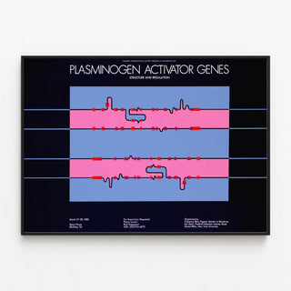 Scientific poster on the genes activating plasminogen — framed artwork on a wall