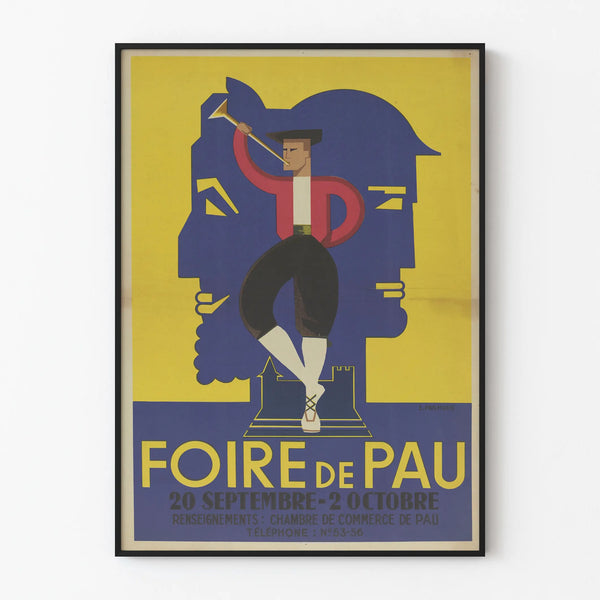 Vintage Poster for Pau Fair – Retro Wall Decoration