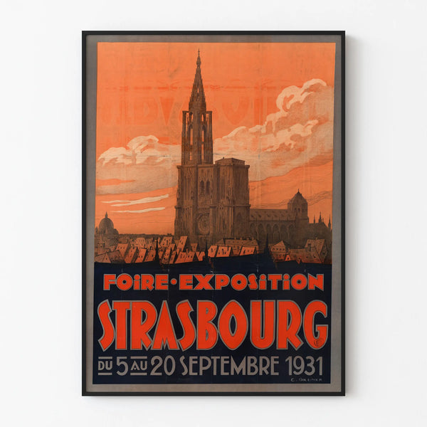 Vintage Poster for Strasbourg Fair and Exhibition 1931 Wall Decoration