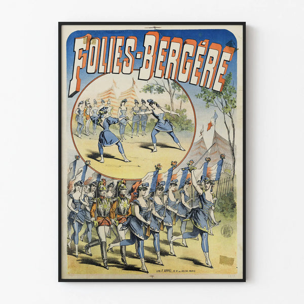 Vintage Folies Bergère Poster 1888 - Retro Wall Decoration