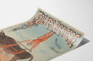 Vintage poster of Folies Bergère acrobat with bull