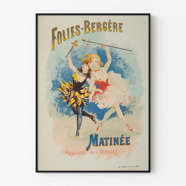 Vintage Folies Bergère Matinee Poster Wall Decoration