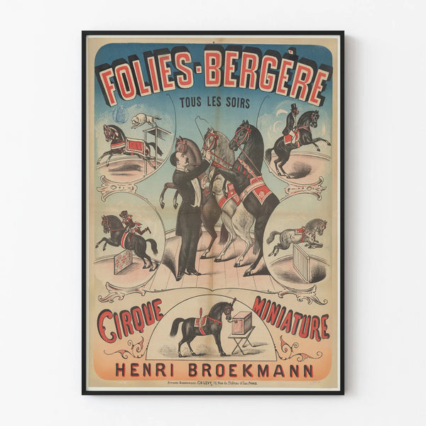 Vintage Circus Poster Miniature Folies Bergère Henri Broekmann