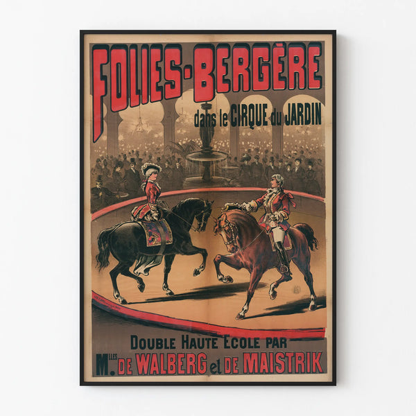 Poster Folies Bergère Circus of the Garden - Vintage equestrian wall decoration