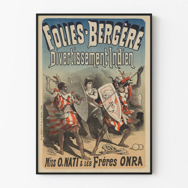 Vintage Poster Folies Bergère Indian Entertainment