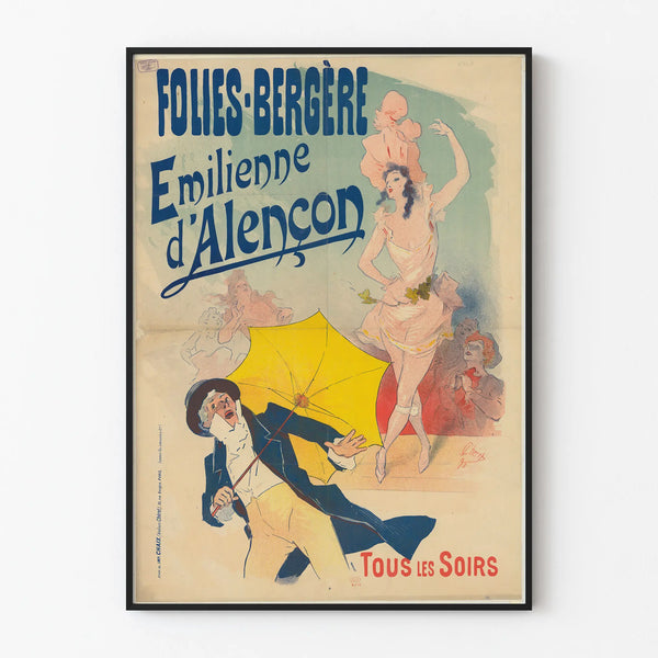 Vintage Poster Folies Bergère Emilienne d'Alençon Every Evening