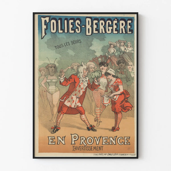 Vintage poster of Folies Bergère in Provence Wall decoration