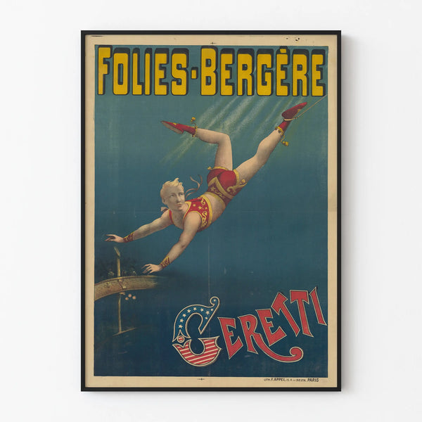 Vintage Poster Folies Bergère Geretti - Retro Wall Decoration
