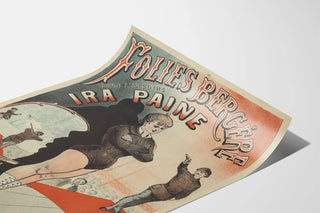 Vintage poster of Folies Bergère with Ira Paine