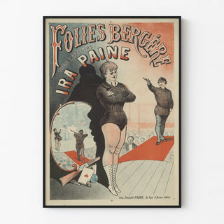 Vintage poster of Folies Bergère with Ira Paine
