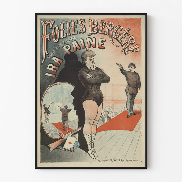 Vintage poster of Folies Bergère with Ira Paine
