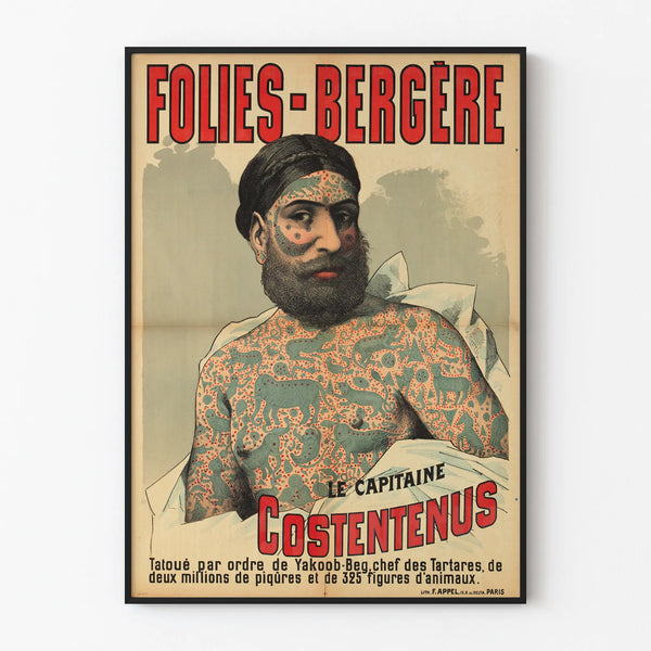 Vintage poster Folies Bergère Le Capitaine Costentenus - Graphic wall decoration