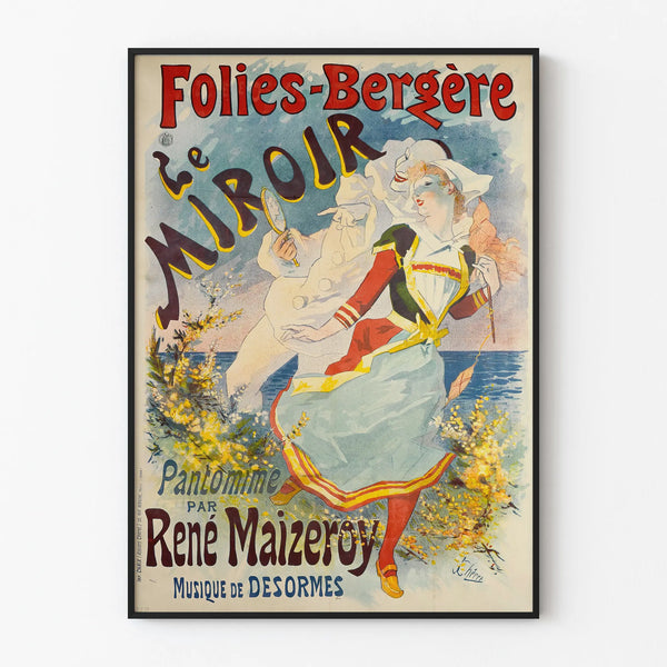 Folies Bergère Poster The Mirror - Vintage Wall Decoration Theater