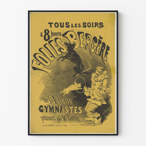 Vintage poster Folies Bergère The Gymnast Dogs