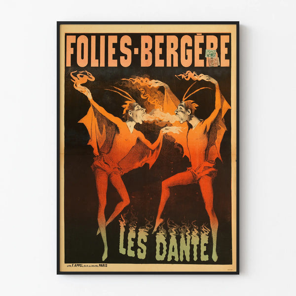 Vintage poster Folies-Bergère Les Dante – Artistic wall decoration