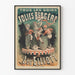 Vintage poster Folies-Bergère The Elliotts on old bicycle