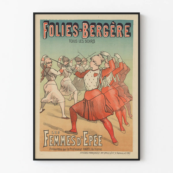 Vintage Wall Decoration Poster Folies Bergère The Women of the Sword
