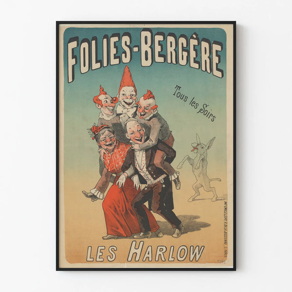 Decorative poster Folies Bergère Les Harlow vintage