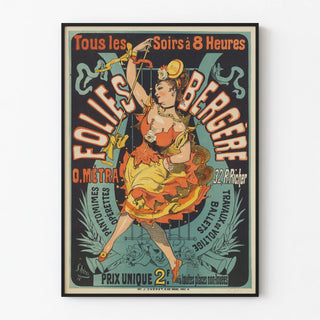 Vintage Poster Folies Bergère - Pantomime and Operetta Show