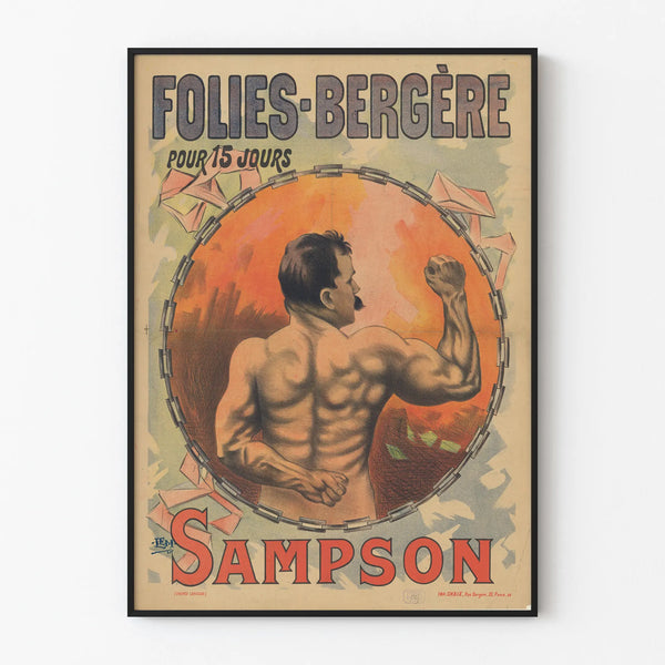 Vintage Folies Bergère Sampson Poster Wall Decoration