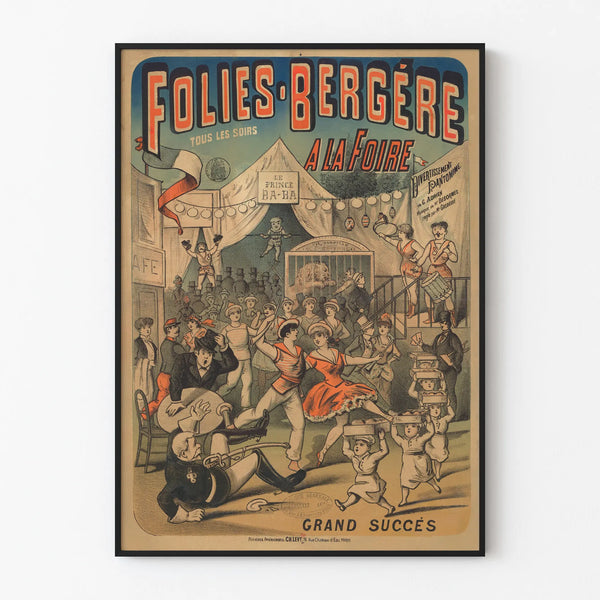 Vintage Poster Folies Bergère at the Fair - Artistic Wall Decoration