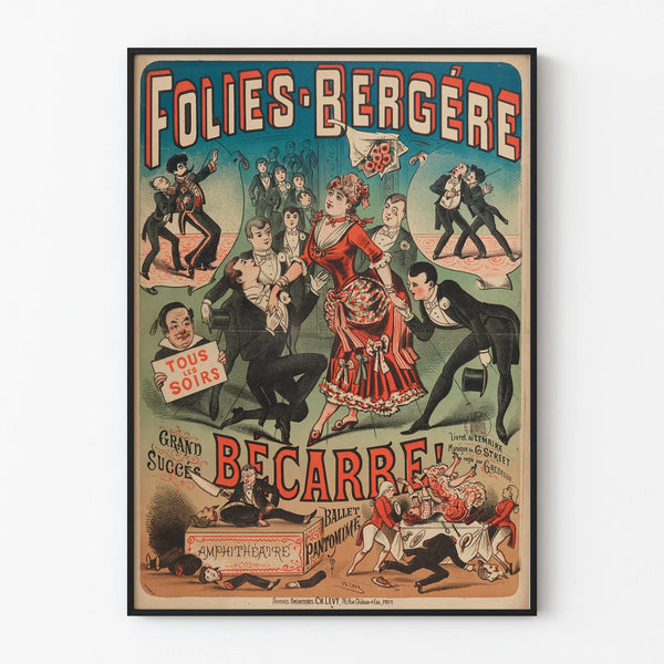 Vintage Poster Folies Bergère Ballet Pantomime Becarre