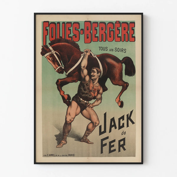Vintage poster Folies Bergère Jack de Fer for wall decoration