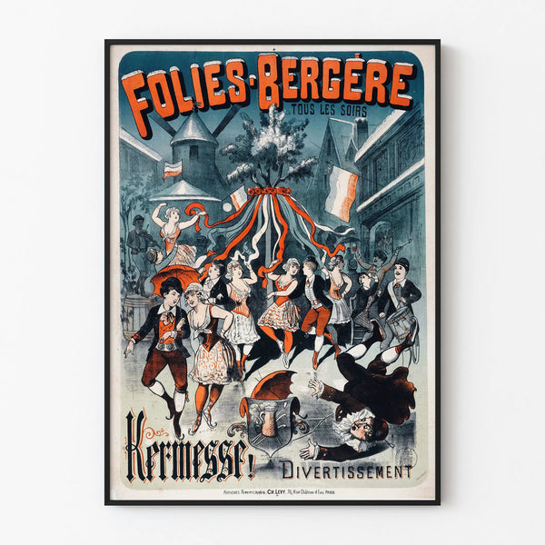 Vintage Poster Folies Bergère Fairground Evening