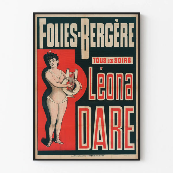 Folies Bergère Leona Dare Vintage Wall Decoration Poster