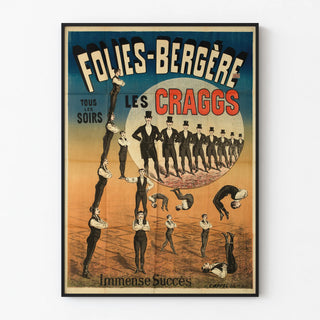 Vintage poster Folies-Bergère Les Craggs acrobatic show