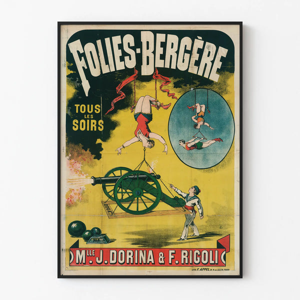 Poster Folies Bergère with Miss J. Dorina & F. Rigoli