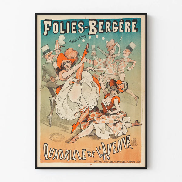 Folies Bergère Poster - Quadrille de l'Avenir Vintage Wall Decoration