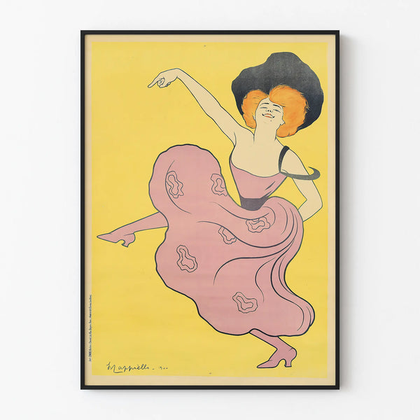 Poster Dancer Folies Bergère in Pink and Yellow