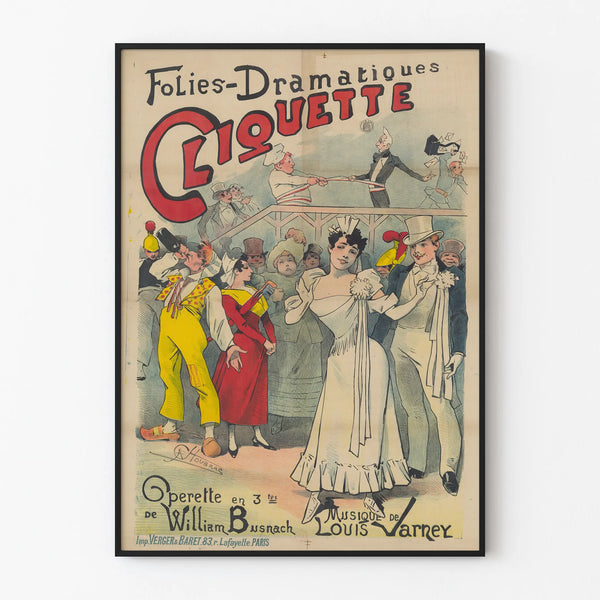 Vintage Poster Folies-Dramatiques Cliquette Decorative