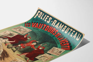 Vintage Poster Folies Rambuteau - The Vultures of Virtue Lyric Theatre