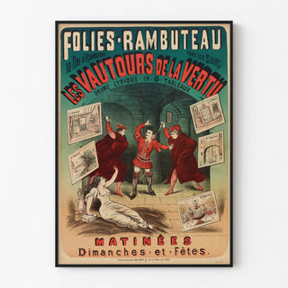 Vintage Poster Folies Rambuteau - The Vultures of Virtue Lyric Theatre