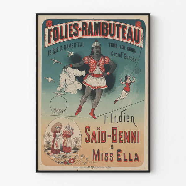 Vintage Poster Folies-Rambuteau Saïd-Benni & Miss Ella