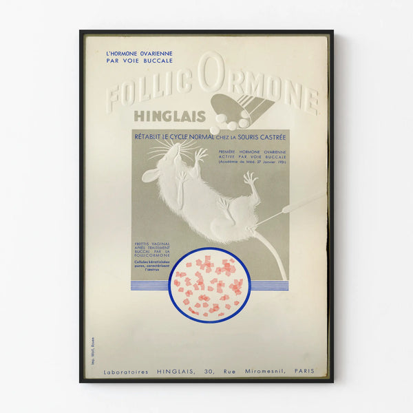 Vintage poster Follicormone HINGLAIS medical wall decoration