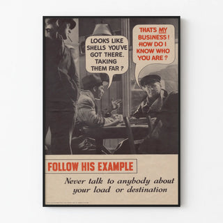 Vintage safety poster: Never talk about your cargo or destination
