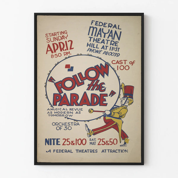 Vintage Poster Follow the Parade Wall Decoration Artem Legrand