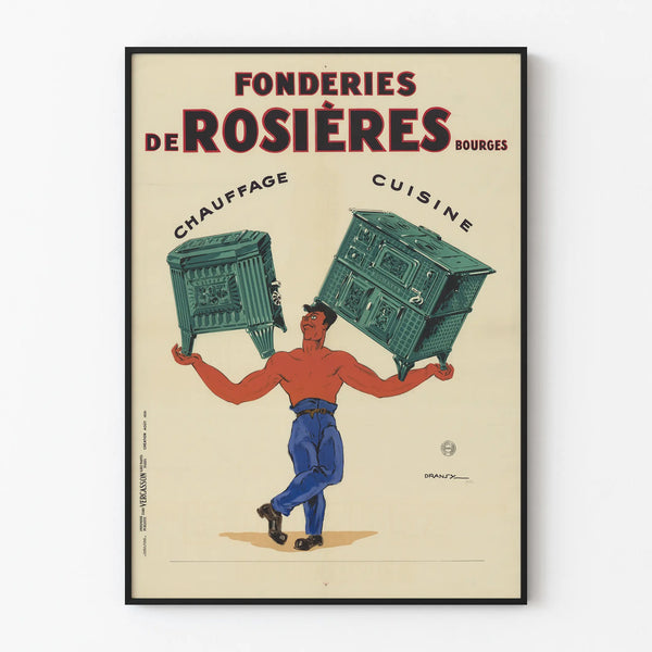 Vintage poster Fonderies de Rosières Heating and Cooking