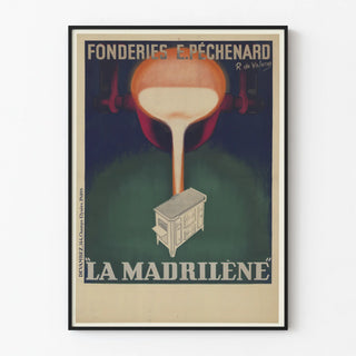 Vintage poster Fonderies E. Péchenard - The Madrilène coal stove