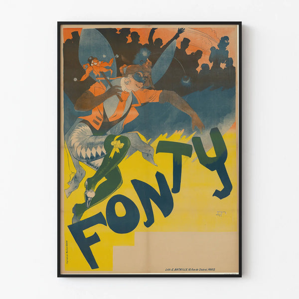 Vintage Fountain Poster - Art Nouveau Wall Decoration