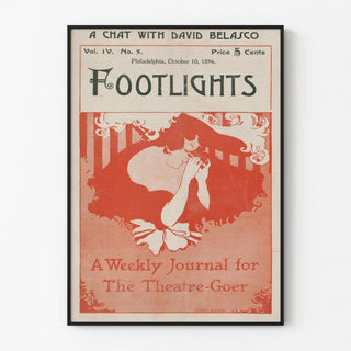 Vintage theater poster Footlights Philadelphia 1896