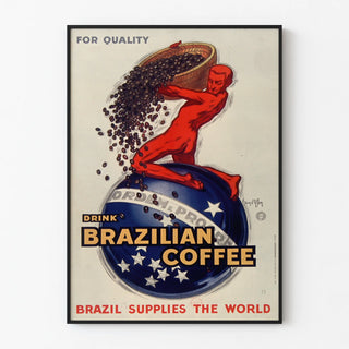 Vintage Brazilian Café Poster Superior Quality