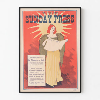 Vintage Poster Philadelphia Sunday Press - The Woman in the Dark