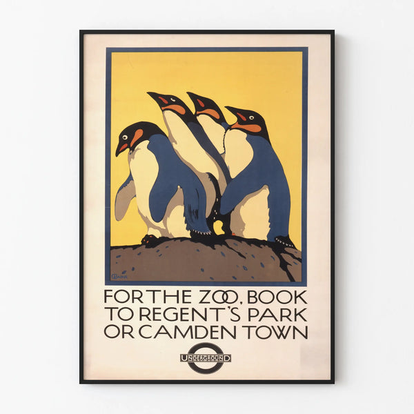Vintage penguin poster for animal wall decoration