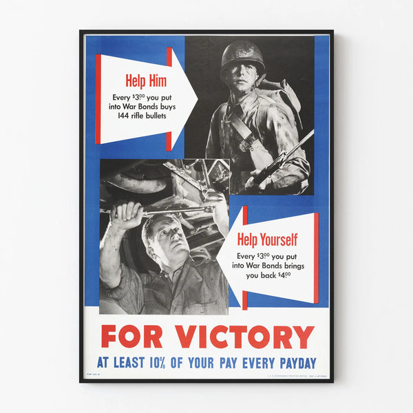 Vintage Poster For Victory - War Bonds Propaganda