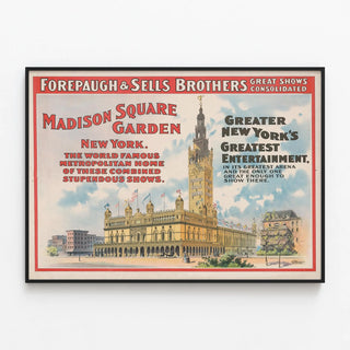 Vintage Poster Madison Square Garden Forepaugh & Sells Brothers — framed artwork on a wall